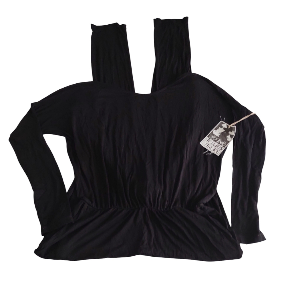 Young Fabulous & Broke Modal Blend Black Open Back Jumpsuit